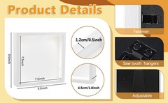 6 Pa 8 x 8 Inches Shadow Box Fre, 3D Wood Fre Memory Display Cases,1