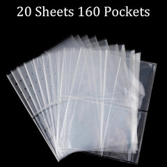 Clear Double-Sided Inner Pages for Jewelry Storage 6 Ring Binder 20 Sheets 160