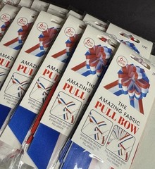 Red White Blue USA Party Decor Fabric Pull Bow 6” Patriotic LOT of 17