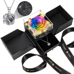 Preserved Color Real Rose with Heart I Love You 18 inches, Multicolor