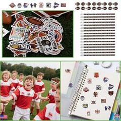 134-Piece Football Party Favor Set – 16 Stationery Items, Stickers & Gift Bags