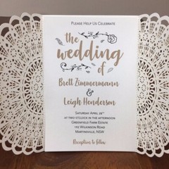 25/50/100pcs Personalized Laser Cut Printing Wedding Invitation Cards Cover Sets