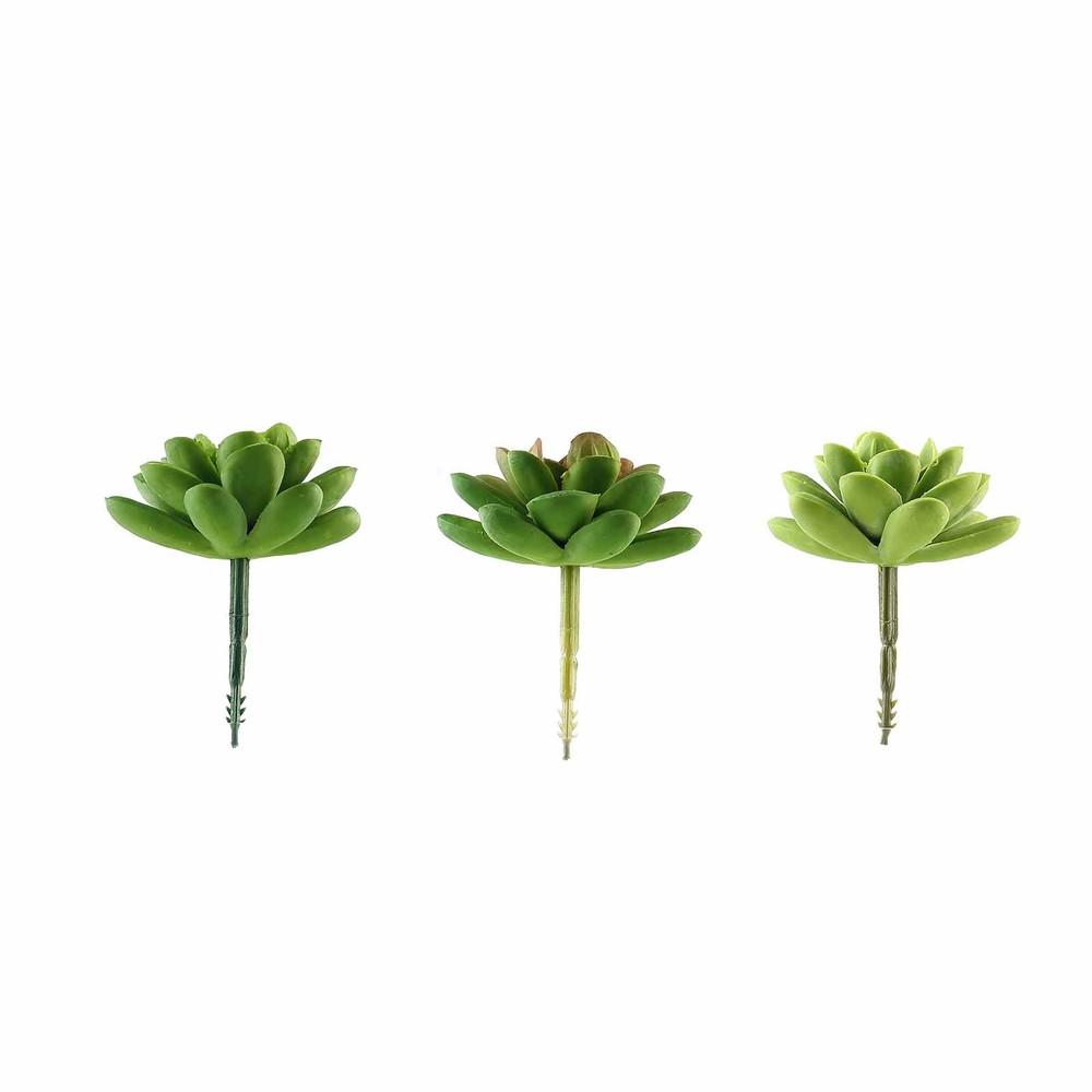 Set of 3 3″ tall Assorted Faux Succulent Picks Sprays Stems Wedding Decorations