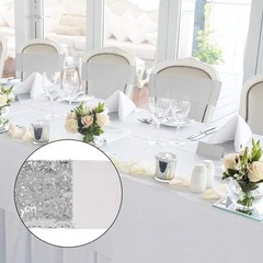 Sequin Spandex Chair Sash 50 Pcs Silver Sashes Chairs Stretch Bands Sparkling