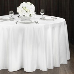 10 Round White 90″ Inch Polyester Tablecloth Table Cover Wedding Party SALE USA