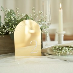 Beautiful Gold Wedding Table Numbers with Stands – Elegant Double Sided