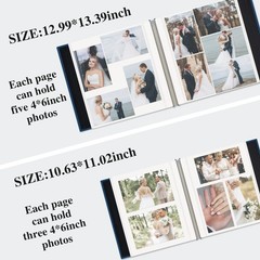 Self Adhesive Photo Album, Navy Blue Scrapbook Album with DIY 60 Blank Pages,…