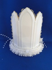 New Elegant White Resin dancing Bridal Couple , Chapel mirror Window Caketop, #1