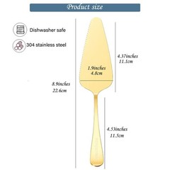 Cake Server Pie Holder 5 PCS Triangular Spade Spatula Serrated Edge Gold