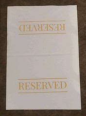 Set of 12 «RESERVED» Chair Back Signs – Elegant Wedding Décor, Wedding Signs