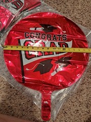 17″ (10-in a pack) Red, Blk, White Graduation Mylar Balloons.