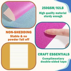 50 Sheets A5 Size 25 Colors Glitter (5.8 x 8.3 in), 25 [50 Sheets]