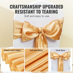 Uimoso 50PCS Gold Elastic Chair Bands for Weddings, Parties, and Dining Events