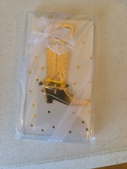 Gold Metal Boot-Shaped Bottle Opener Wedding Favor Set Cowboy Western Theme