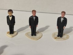 Lot Of 8 VTG 1950s Wedding Party Cake Toppers Bridesmaids Groomsmen Colorful