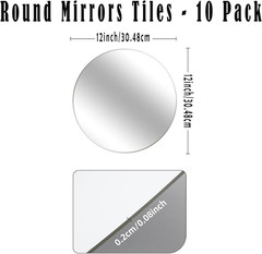 Round Mirror Centerpieces for Tables Decorations, 12PCS 12Inch Acrylic Circle Mi