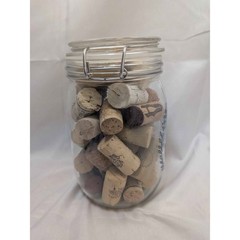 Mr & Mrs Glass Bale Jar with Wine Corks Wedding Centerpiece Bridal Shower Decor