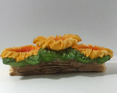 Sunflower Harvest Centerpiece Tabletop Decor 3 Compartments Resin Candle-holder