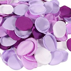 200Pcs Purple White Rose Petals for Wedding Lavender Purple Silk Petals
