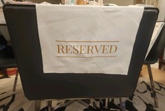 Set of 12 «RESERVED» Chair Back Signs – Elegant Wedding Décor, Wedding Signs
