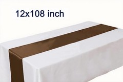 Satin Brown Table Runners 10 Pack 12 x 108 Inches 12×108 inches,
