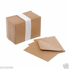 500 MINI KRAFT ENVELOPES small cards tags wedding favor RSVP BULK BOX 85 x 110mm