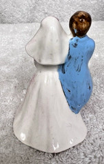 Norcrest Bone China Miniature Bride and Groom 2 3/4 Inches Tall Blonde Blue Suit
