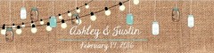 Burlap & Hanging Mason Jars Market Lights Wedding Birthday Water Bottle Labels