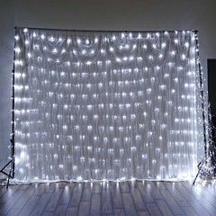 20 ft x 10 ft White LED Lights BACKDROP Wedding Party Ceremony Decorations SALE