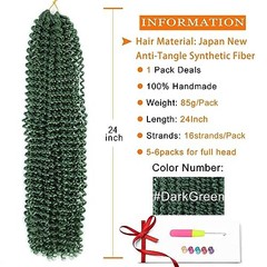 Dark Green Passion Twist Hair 24 Inch 1 Pack Water 24 Inch (Pack of 1) #DGreen