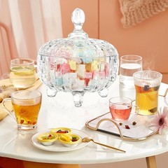 Glass Candy Dish with Lid Crystal Large 25.7oz 760ml Food Storage Organizer