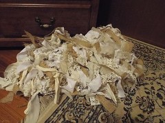 Burlap Wedding Decoration Lace Rag Garland Banner Shabby Cottage Chic 10 feet