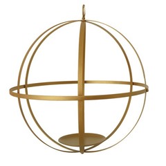 19″ Gold Globe Ring Candle Holder Hanging Metal Lantern Wedding Centerpieces