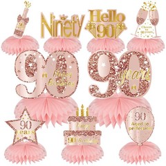 Turypaty Pink Rose Gold 90th Birthday Tabletop size,