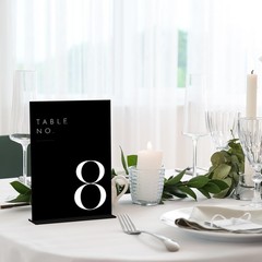 Black Wedding Table Numbers 1-10 with Stands, 5″x7″ Black Acrylic Table Numbe…