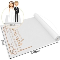 White Wedding Aisle Runner Non-Woven Easy Setup Durable Outdoor Indoor New