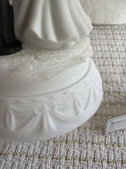 Western Wedding Cake Topper Groom In Cowboy Hat Bride w Lucky Horseshoe