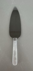 Vintage Sheffield England Cake Knife & Server Set White Pearl Handle Wedding