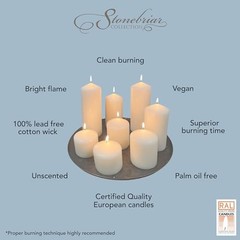 Stonebriar Unscented White Tall Pillar Candles 35 Hour Burning Candle Pillars