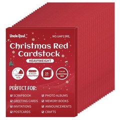 25 Sheets Christmas Red Cardstock – 8.5x11inch/25Sheets, Red/250gsm