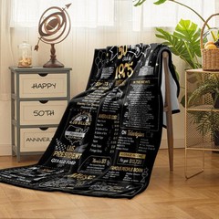 50th Wedding Anniversary Blanket Gift 50th Wedding Anniversary Gift 60Lx50W