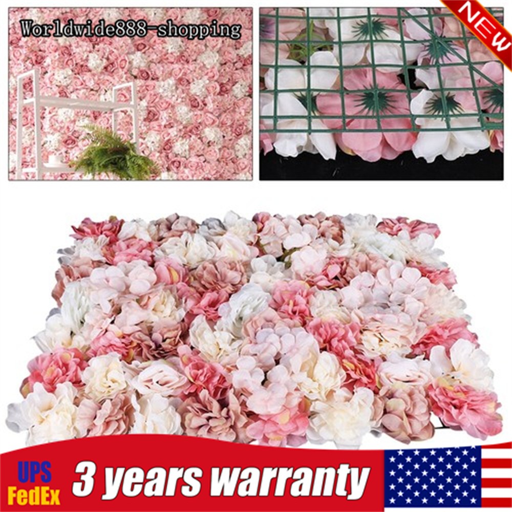 6*Flower Wall Panel Party Artificial Wedding Bouquet Decor Romantic Rose Flower