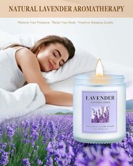 4 Pack Candle Set, 30 oz 200 Hour Home Aromatherapy Jar Candles, Long Lavender
