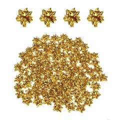100pcs 1″ Mini Star Gift Bows Metallic Christmas Bows for Gift Wrapping Gold