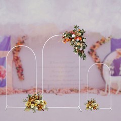 3Pcs Metal Arch Stand Wedding Party Backdrop For Ceremony Yard Venue Shelf Decor