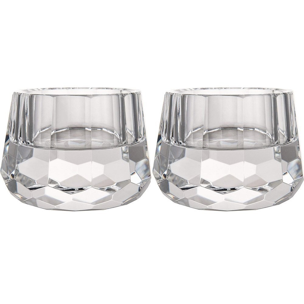 Donoucls Crystal Votive Tealight Candle Holders Home Decorations Set of 2 (2.5″