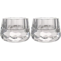 Donoucls Crystal Votive Tealight Candle Holders Home Decorations Set of 2 (2.5″