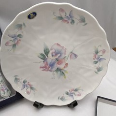 Aynsley Cake Plate & Knife China 10” In Box Little Sweetheart Pattern Wedding