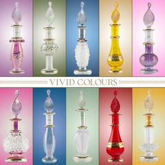 CraftsOfEgypt Genie Blown Glass Miniature Perfume Set Of 5, Multicolor