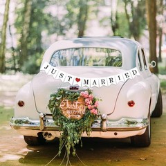 Versatile Just Married Decorations Banner – Perfect for Weddings & Engagements